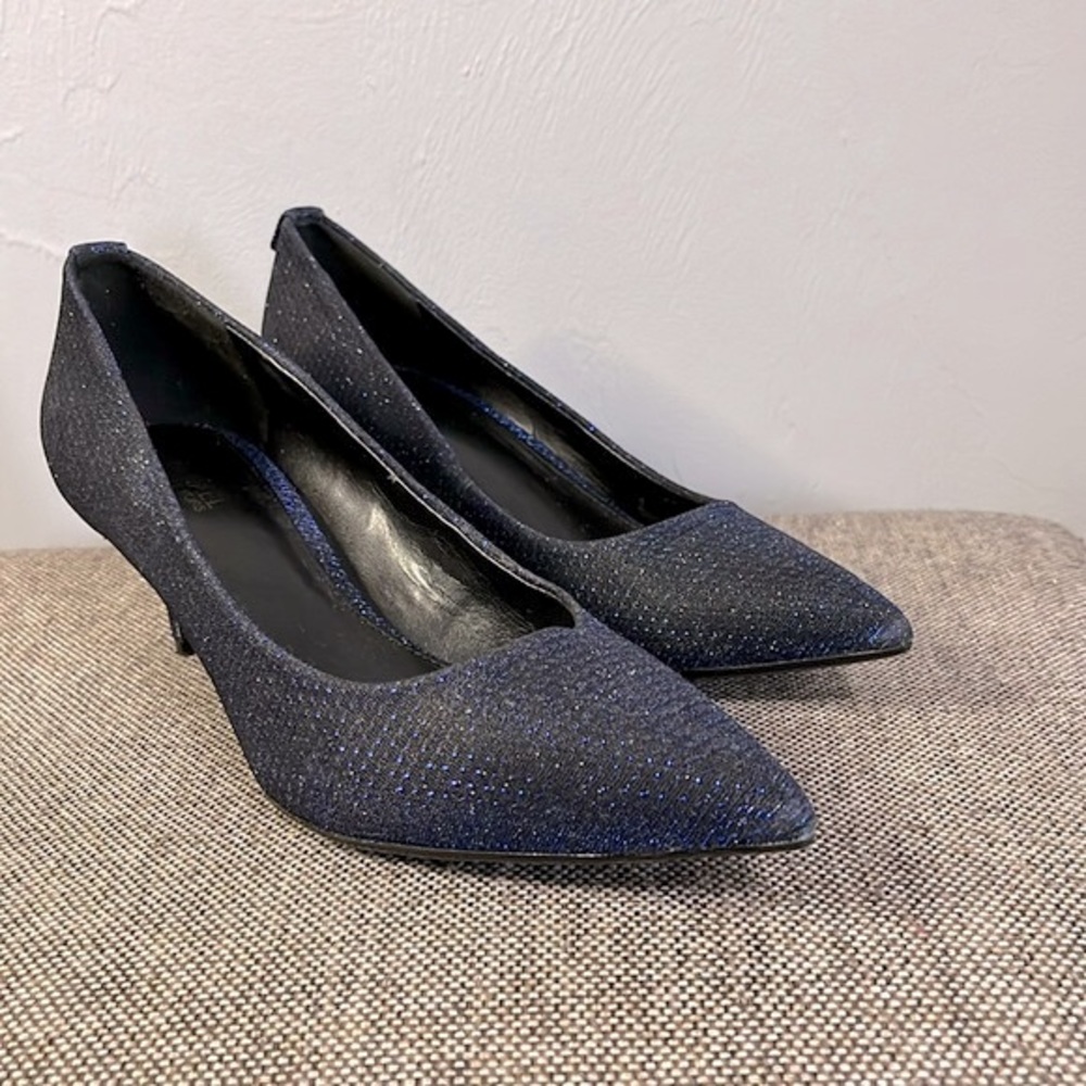 Michael Micheal Kors blue sparkly heels, size 7 1/2M